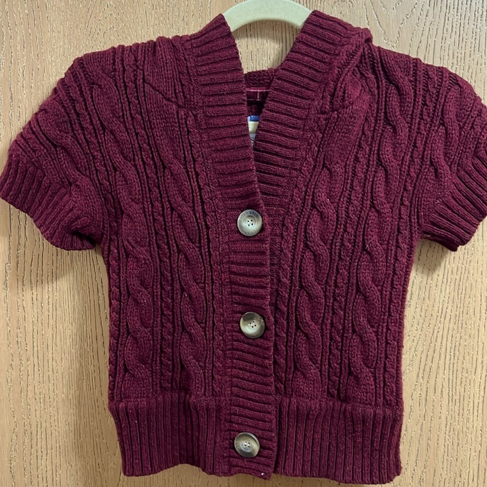 Aeropostale Crop Knot Hooded Cardigan